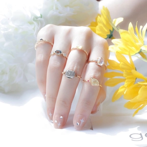 Vintage Europäisches Ring-Set aus S925 Silber mit Saphir und Opal im Stacking-Look