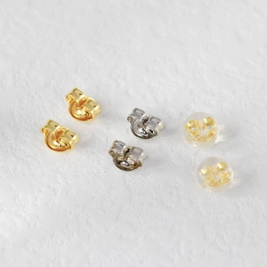 S925 Sterling Silber Ohrmuttern-Set in Gold, Silber und Silikon für Ohrstecker