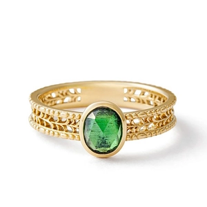 Retro S925 Sterlingsilber 14K Vergoldet Grün Peridot Ring Vintage Hohl Filigran Oval Edelstein Fingerring Damen Schmuck