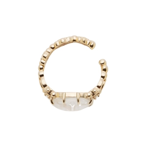 Manchette d'oreille en argent S925 plaqué or 14K avec cristal blanc style français