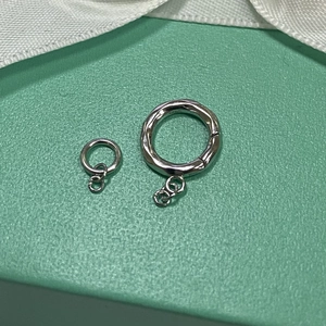 Fermoirs anneaux à ressort en argent sterling S925 avec texture irrégulière, 2 tailles