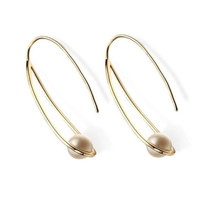 Elegant teardrop hollow earrings with natural freshwater pearls in S925 silver 14K gold
