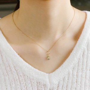 Macro detail of a 14K gold-plated S925 silver sunburst pendant necklace on a model