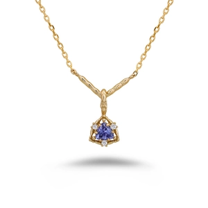 Collana con Pendente a Triangolo in Argento Sterling S925 Placcato Oro 14K Tanzanite Naturale Pietra di Luna Gioielli Donna