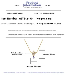 Dettaglio pendente stella argento S925 con zircone tanzanite e goccia blu scuro