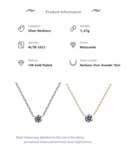 S925 silver necklace specifications showing 1.37g weight and 45cm adjustable chain length