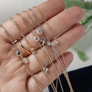 Bracelet minimaliste en argent S925 avec moissanite en finitions or et argent