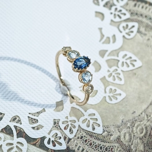 925 Sterling Silver Natural Topaz Ring For Women Gold Plated Vintage Milgrain London Blue Sky Blue Topaz Fine Finger Jewelry Gift