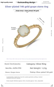 Close-up of S925 silver ring with engraved details and 7.3mm square green prehnite stone