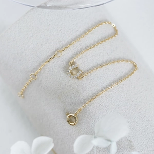 Minimalist Horseshoe Necklace Bracelet Set 925 Sterling Silver 14k Gold Plated Zircon U Shaped Pendant Jewelry For Women