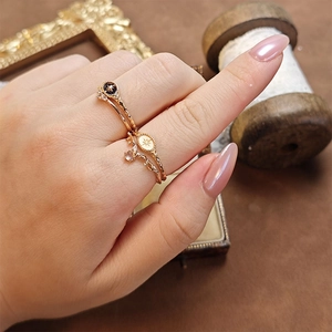 Vintage gold s925 silver labradorite branch rings set for women elegant layered style