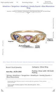 Detailed macro view showing multi-gemstone layout and 4.80mm band width measurement