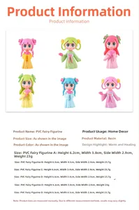 Lot de 6 figurines de fées miniatures en résine avec dimensions détaillées du produit