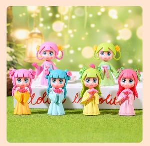 Lot de 6 figurines de fées miniatures en kimonos colorés pour décoration jardin