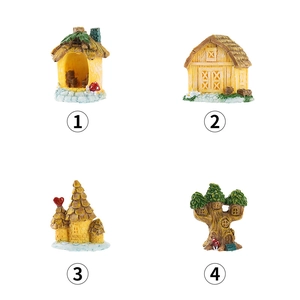 Miniatur Baumhaus und Häuschen aus Harz für Mikro-Landschaften und Garten-Dekoration
