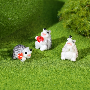 Ensemble de figurines de hérisson miniatures pour décoration de micro paysage et jardin