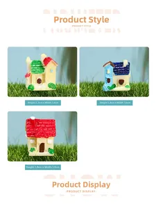 Detailed size dimensions of miniature resin cottage houses for micro landscape decor