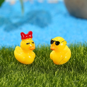 Figurines miniatures de couple de canards en résine pour paysage et décoration de voiture
