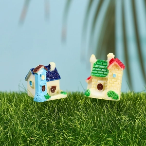 Miniature European villa ornaments set for micro landscape and succulent garden decor