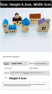 Detailed size parameters of mini resin castle figurines for micro landscape decor