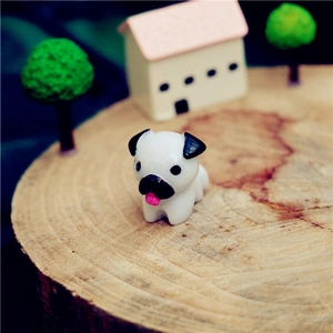 Creative pug resin miniature for DIY landscape bonsai and succulent plant decoration