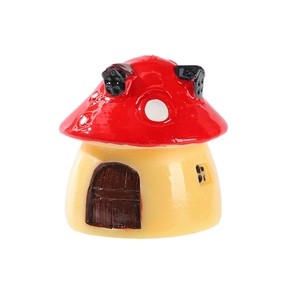 Miniature red mushroom house resin ornament for Mediterranean style moss micro-landscape