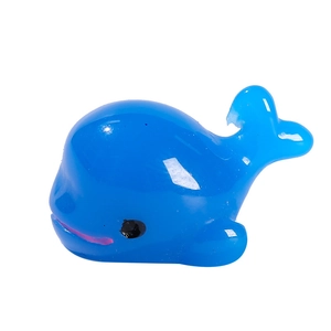 Figura de delfín de resina azul para micro paisajes y decoración artesanal