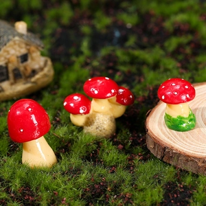 Roter Pilz Miniaturfigur Harz Handwerk Für Sukkulenten Bonsai DIY Mikrolandschaft Feengarten Ornamente Dekor