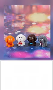 Set of four colorful teddy dog miniatures for moss landscape DIY decoration crafts