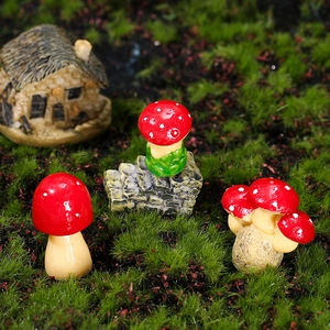 Miniatur-Fliegenpilz-Set für Sukkulenten und Märchengarten-Landschaftsdekoration
