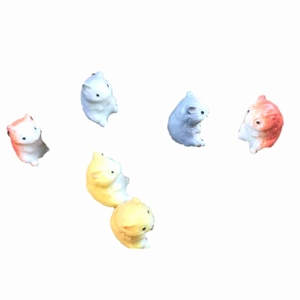 Set of 6 cute cartoon resin hamster figurines for miniature landscape and home decor