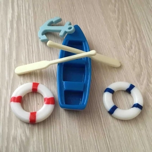 Ornements Nautiques Miniatures en Résine Bateau Rame Bouée de Sauvetage Ancre pour Décoration de Jardin DIY Micro Paysage
