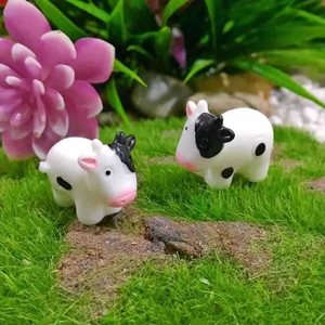 Miniatur-Kuhfiguren aus Harz für Sukkulenten-Landschaftsbau und Gartendekoration
