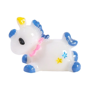 Miniature cute resin unicorn figurine for bonsai micro landscape garden decoration