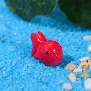 Miniature red resin goldfish figurine for aquarium landscaping and succulent garden decor