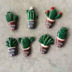 7-piece set of mini resin cactus figurines with sunny day lettering for desk decor