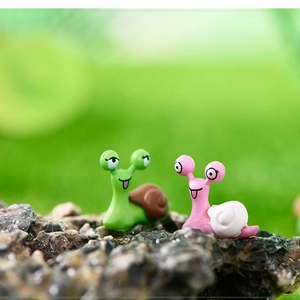 Cute PVC cartoon snail figurines for succulent micro-landscape DIY garden decor