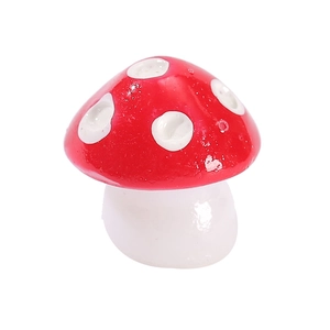 Miniatura de hongo de resina con sombrero rojo y puntos blancos para micro decoración