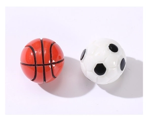 Mini cuentas de resina de baloncesto y fútbol con agujeros para joyería DIY y micropaisajes