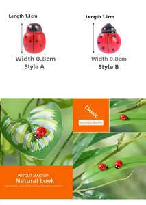Dettaglio di coccinelle in legno in miniatura 1,1cm x 0,8cm per decorazioni fai-da-te