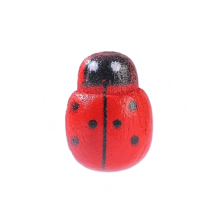Miniature wooden ladybug ornament for DIY crafts and micro-landscape decoration