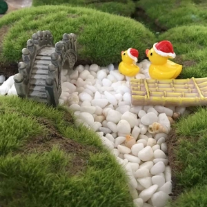 Miniature landscape kit with Christmas ducks and stone bridge for DIY bonsai decoration