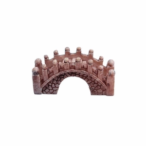 Miniature reddish-brown arched garden bridge for succulent DIY terrarium landscaping