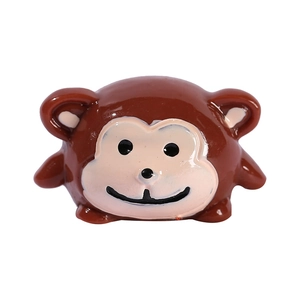 Cute cartoon monkey resin figurine with glossy brown finish for desk decor