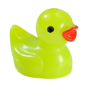 Fluorescerende groene rubberen eend met rode snavel voor mos micro-landschap decor