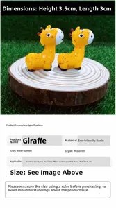 Détails de mini girafes en résine peintes à la main pour décorations de terrarium