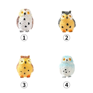 Four styles of creative resin owl figurines for moss micro landscape garden decoration