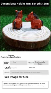 Miniature resin pony figurine 3cm high for fairy garden and moss micro landscape decor