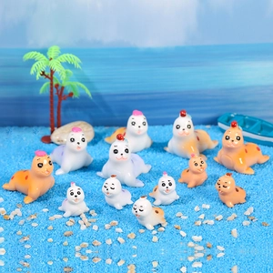 Miniature Resin Sea Lion Ornaments Micro Landscape Animal Figurines For Desktop Home Potted Plant Decoration Cute Seal Sculpture