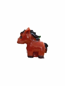 Miniature resin pony figurine in reddish-brown for succulent and moss landscape decor